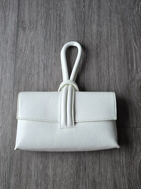 Borse In Telle Made Italy Genuine Soft Leather White Clutch Bridal Wedding Bag